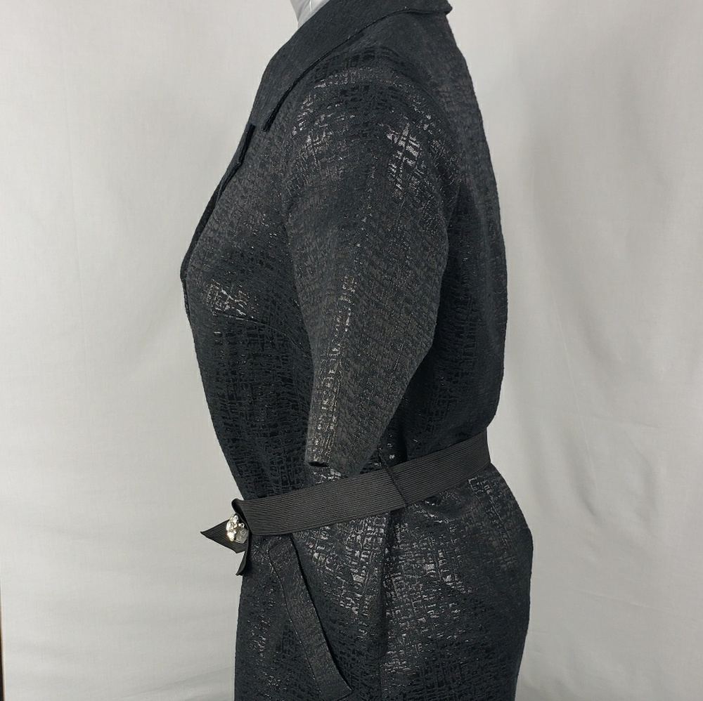 SimplyVera Wang Brocade Short Sleeve Trench Coat - Picture 3 of 8